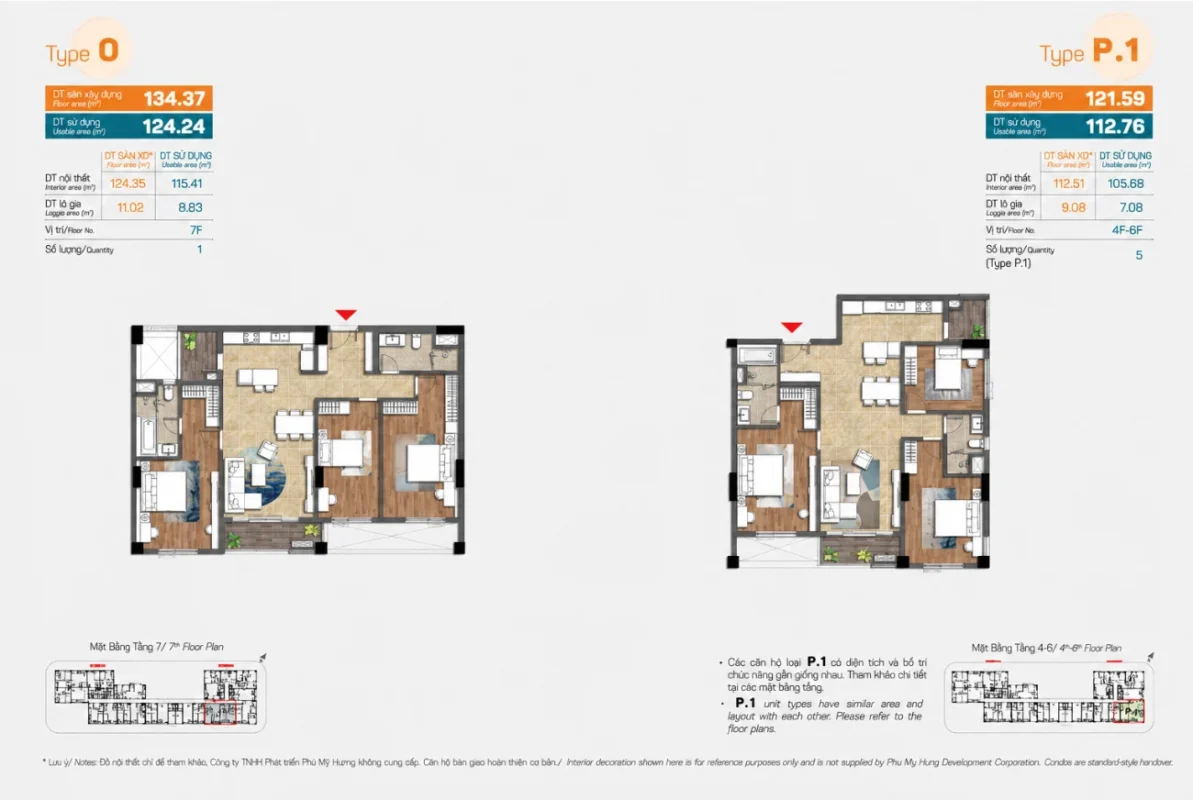 Các layout kiểu nhà tại The Horizon