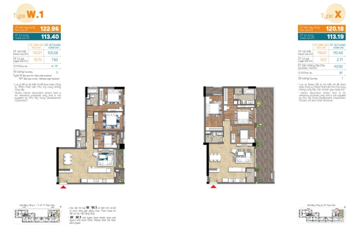Các layout kiểu nhà tại The Horizon
