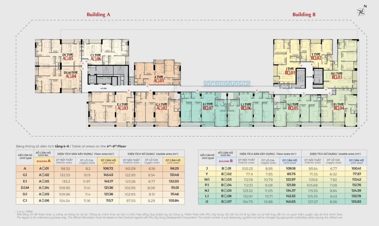Mặt bằng tầng 4-6